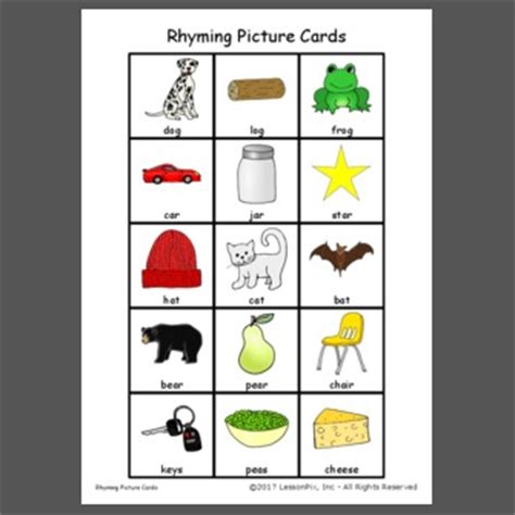 rhyming picture cards