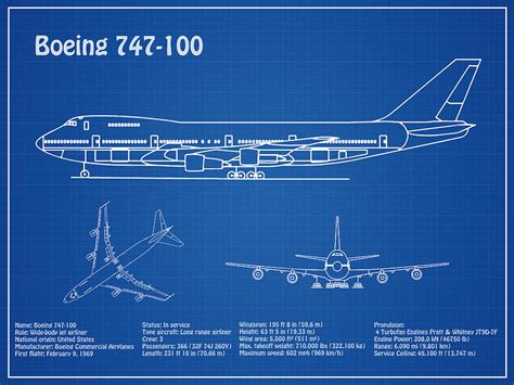 boeing   airplane blueprint drawing plans  schematics  boeing   ad drawing