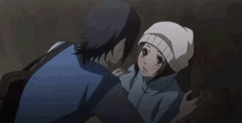 anime kiss find and share on giphy
