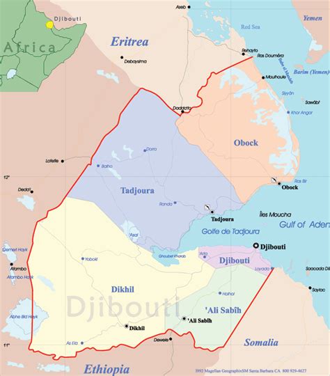 Djibouti Map Africa