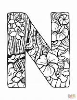Coloring Pages Zentangle Letter Printable Mandala Alphabet Zentangles Comments Supercoloring Adult Kaynak sketch template