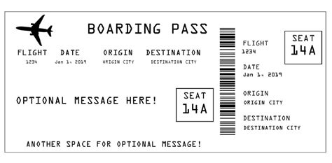 Airline Boarding Pass Ticket Template White Simple