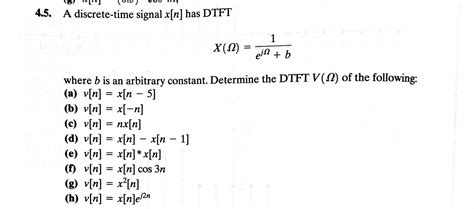 solved a discrete time signal x[n] has dtft x ohm 1 ej