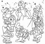 Dwarfs Seven Snow Coloring Printable Pages sketch template