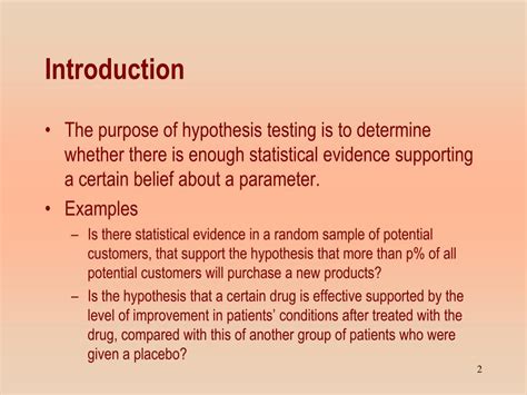introduction  hypothesis testing powerpoint