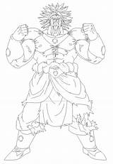 Broly Saiyan sketch template