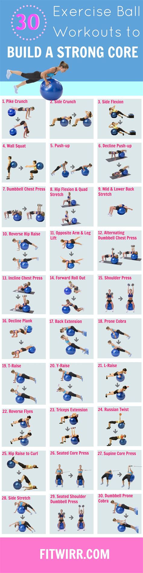 30 Exercise Ball Workout Idea You Can Do With A Fitness Ball Fitness