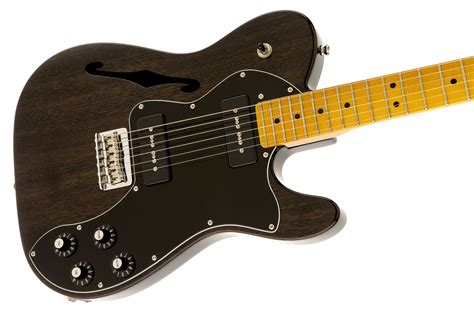 fender modern player tele thinline deluxe black transparent mass street