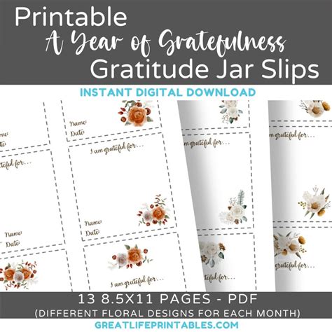 gratitude cards printable gratitude jar printable printable etsy