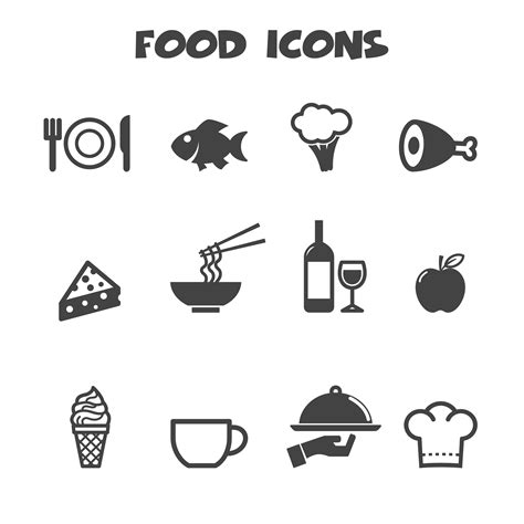 food icons symbol  vector art  vecteezy