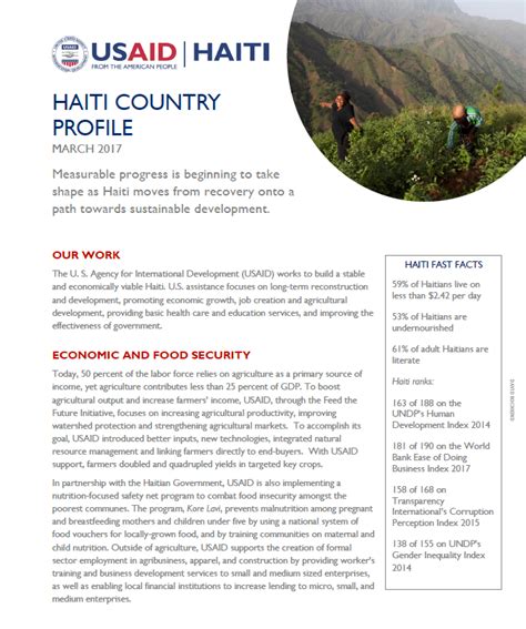 haiti country profile fact sheet 2017 archive u s agency for