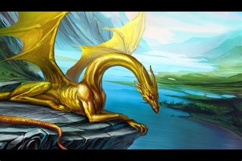 dragonsfaerieselvestheunseen golden dragons