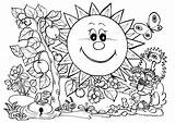 Coloring Pages Nature Plants Sun Size Printable Toddlers Printables Kids Scenes Print Color Online Beautiful Animals Getcolorings Garden sketch template