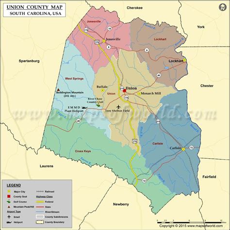 union county map south carolina