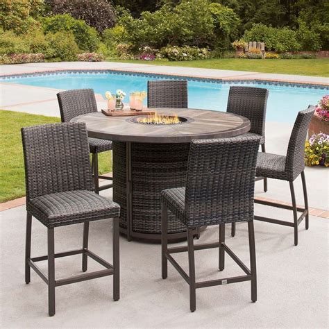 costco agio pc high dining set  fire table