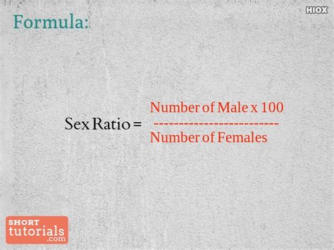 Sex Ratio Using Population Formula