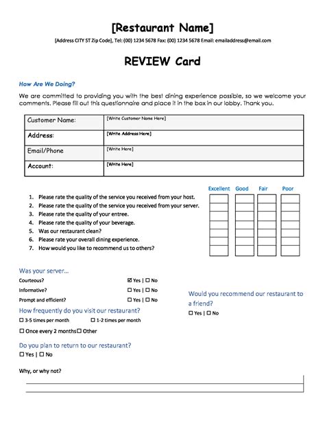 review template  customers