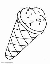 Coloring Ice Cream Pages Cones Food Printable sketch template