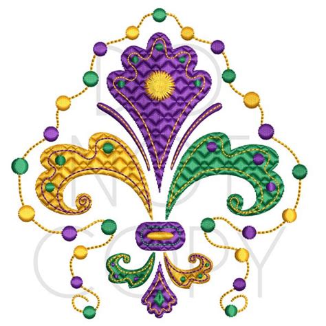 mardi gras fleur de lis beads embroidery sewing divine embroidery