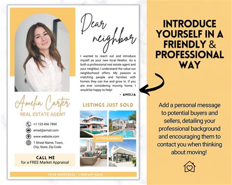 realtor introduction letter real estate agent template  etsy