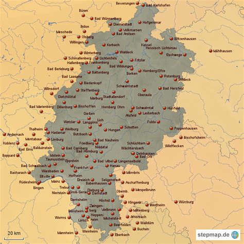stepmap hessen  landkarte fuer deutschland