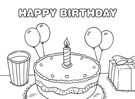 happy birthday coloring pages clip art library