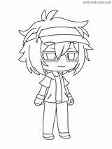 Gacha Life Coloring Pages Color Print Boys Luni sketch template