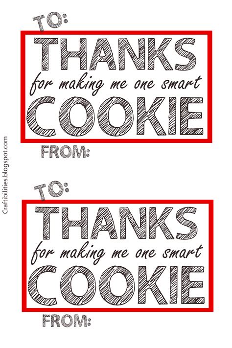 smart cookie printable tag
