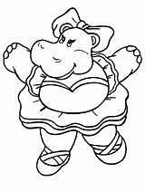 Hippo Coloring Ballerina Pages Hippos Animal Loud Lily Too Activity Ballet sketch template