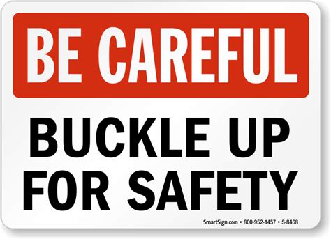 buckle up for safety aluminum sign