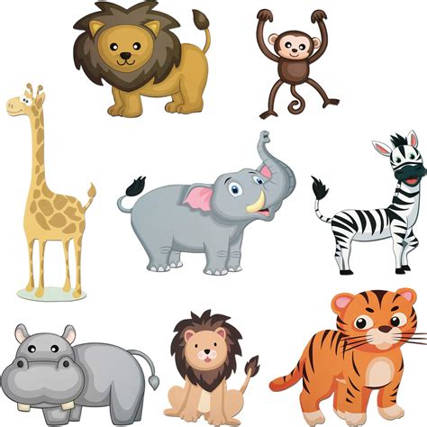 buy  pieces zoo animals cutouts jungle cutouts animal cardboard