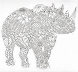 Coloring Pages Animaux Fantastiques Animal Colouring Adult Animals Neushoorn Coloriage Elephant Mandalas Rhino Mandala Kaleidoscope Dover Ak0 Cache Books Printable sketch template