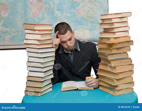 hard working man stock photo image  bored book business