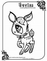 Coloring Cuties Deer Cute Pages Pet Animal Littlest Shop Baby Heather Lps Ddlg Drawings Printables Creative Drawing Colouring Giraffe Printable sketch template