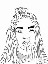 Disegni Eilish Billie Ragazza Picsart Colorare Facili Girly Faceis Bff Mind Piu Whispers Bellissimi Rysunki Dibujadas Proste Bocetos Hípster Simples sketch template