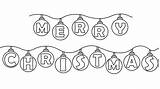 Merry Freecoloring Banner sketch template