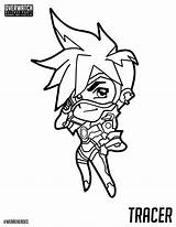 Overwatch Pages Coloring Getcolorings Tracer Chibi sketch template
