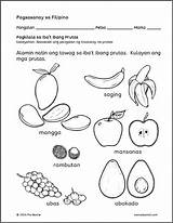 Prutas Worksheets Mga Kindergarten Filipino Preschool Coloring Samutsamot Fruits Pages P1 Samut Samot Written Mom Posts Grade Labeled Illustrations They sketch template