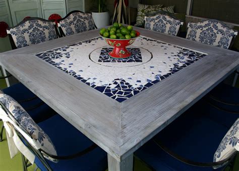 mosaic dining table  built  lazy susan hgtv