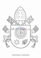 Pope Francis Arms Coat Catholic Coloring Pages Colouring Activityvillage Kids Activity Activities Religious Roman Children Color Current Motto Village Explore sketch template