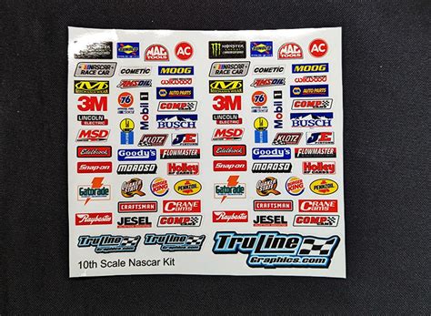 sponsor decal pack nascar  scale truline graphics rc racing
