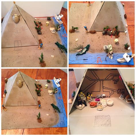 my 5th grader needed to build a pyramid for his history class that showed the inside to