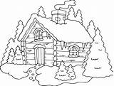 Maison Hiver Chalet Colorier Montagne Noel Hivernage Paysage Gratuit Coloriages Frais Chalets sketch template