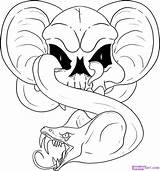 Skull Snake Draw Step Skulls Coloring Pages Open sketch template