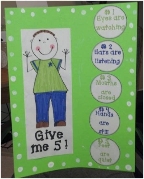 Give Me 5 Poster Teaching Classroom Management Teaching