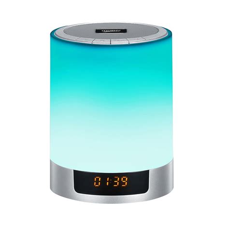 led colorful night light bluetooth speaker digital display alarm clock led night lamp mini hifi