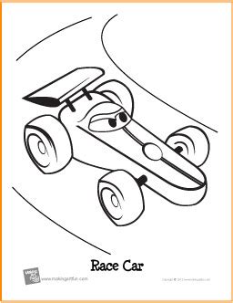 race car  printable coloring page