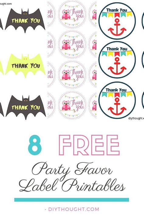 party favor label printables  sorted    party