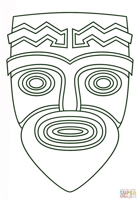 tiki mask coloring page coloring home