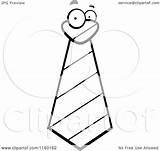 Tie Cartoon Clipart Coloring Striped Face Thoman Cory Outlined Vector Royalty sketch template